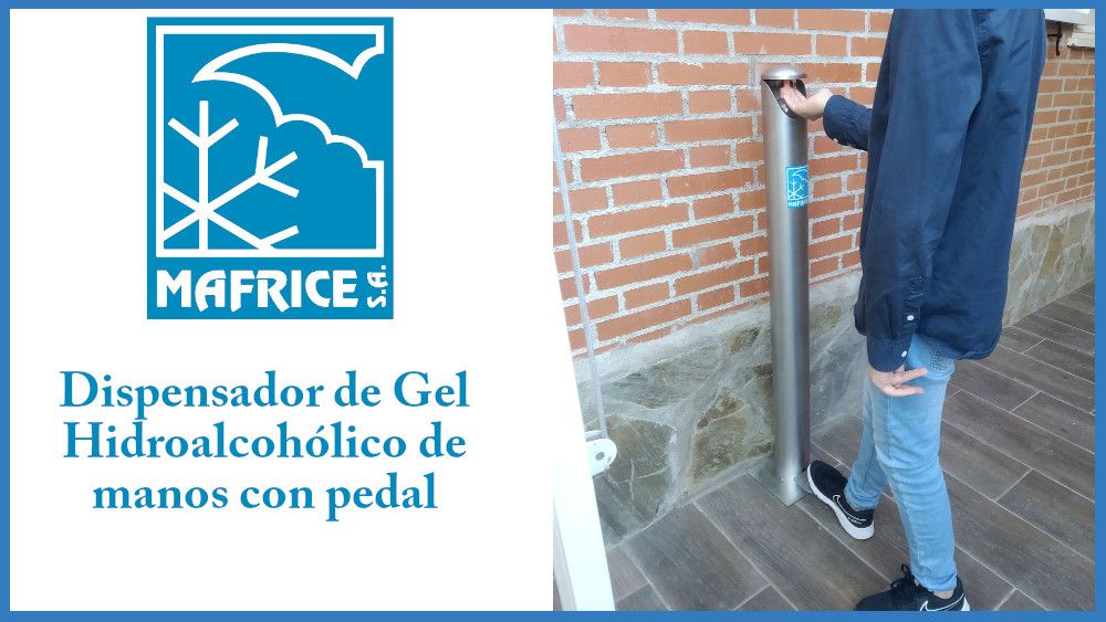 Dispensador de gel hidroalcohólico para manos con pedal, nuevo producto de Mafrice